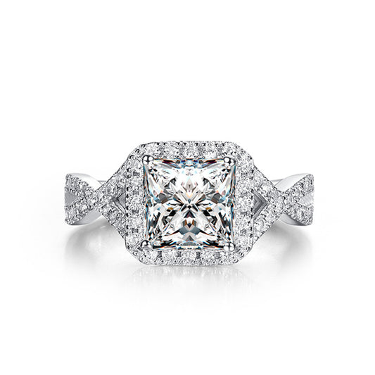 Princess Cut Sterling Silver Enhancer Ring