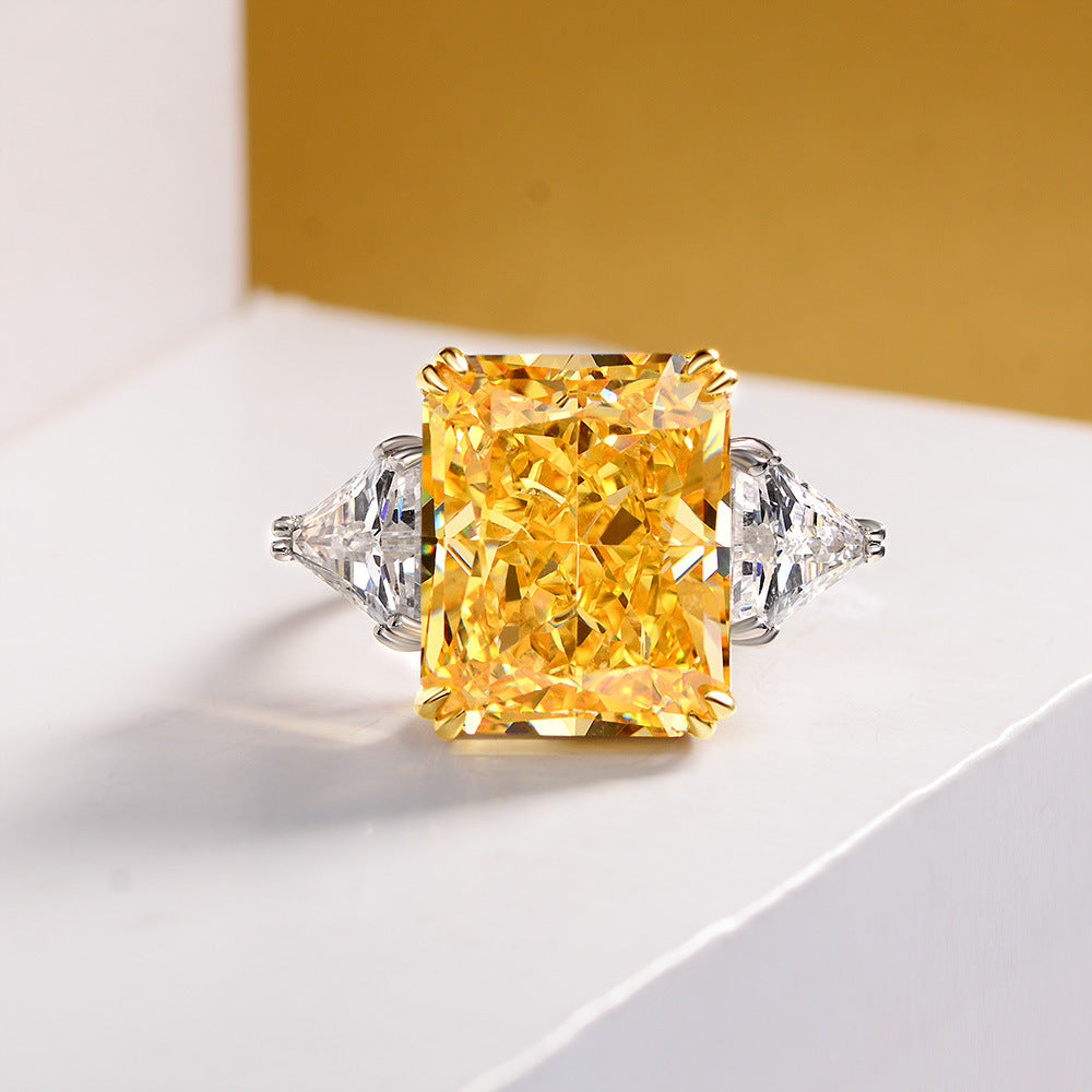 Princess Cut Gemstone Sterling Silver Ring