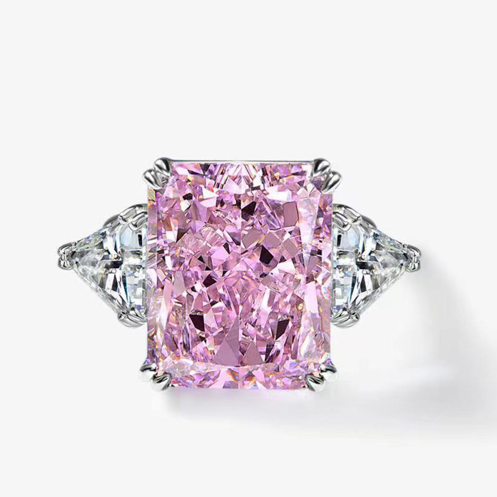 Princess Cut Gemstone Sterling Silver Ring