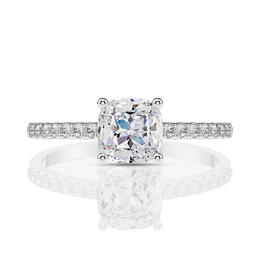 Cushion Classic Four Claw Stelring Silver Enhancer Ring
