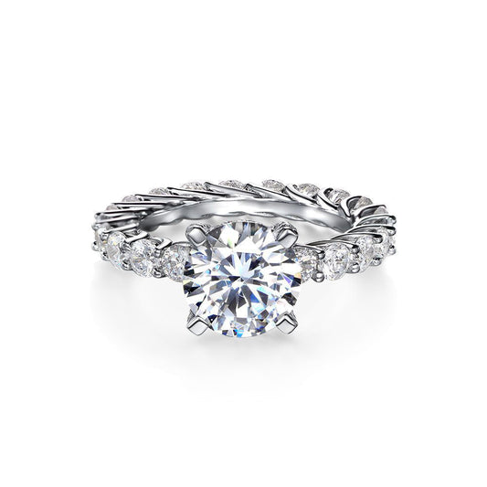 Round Cut Sterling Silver Enhancer Ring