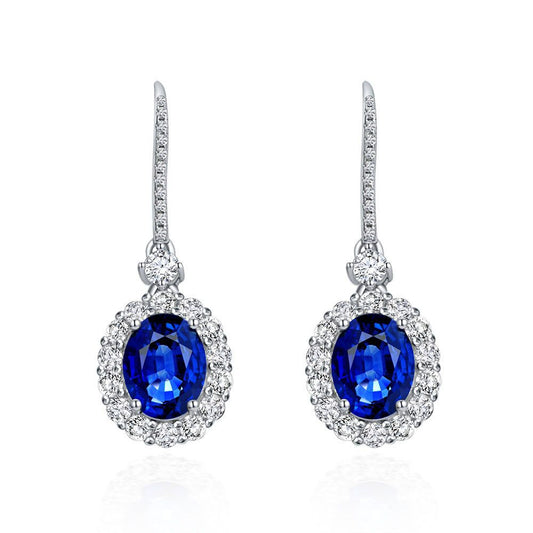 Royal Blue Sapphire Sterling Silver Earring