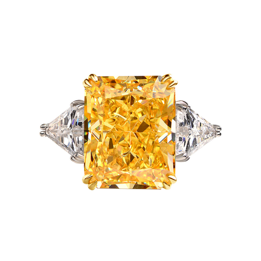 Princess Cut Gemstone Sterling Silver Ring